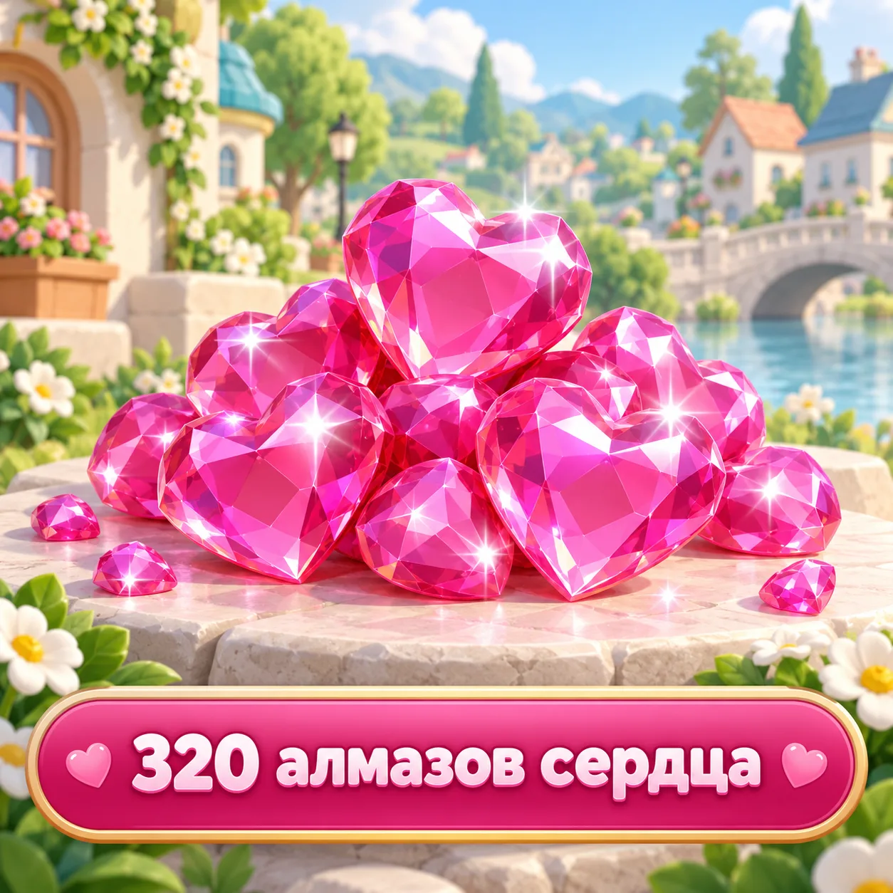 320 алмазов сердца