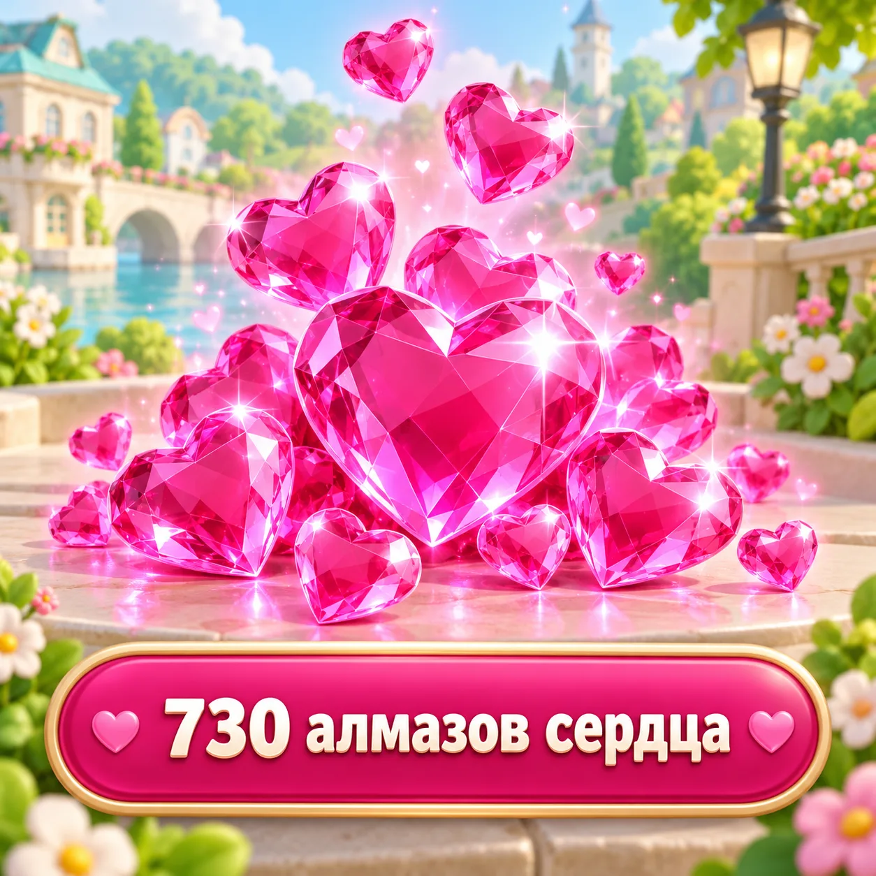 730 алмазов сердца