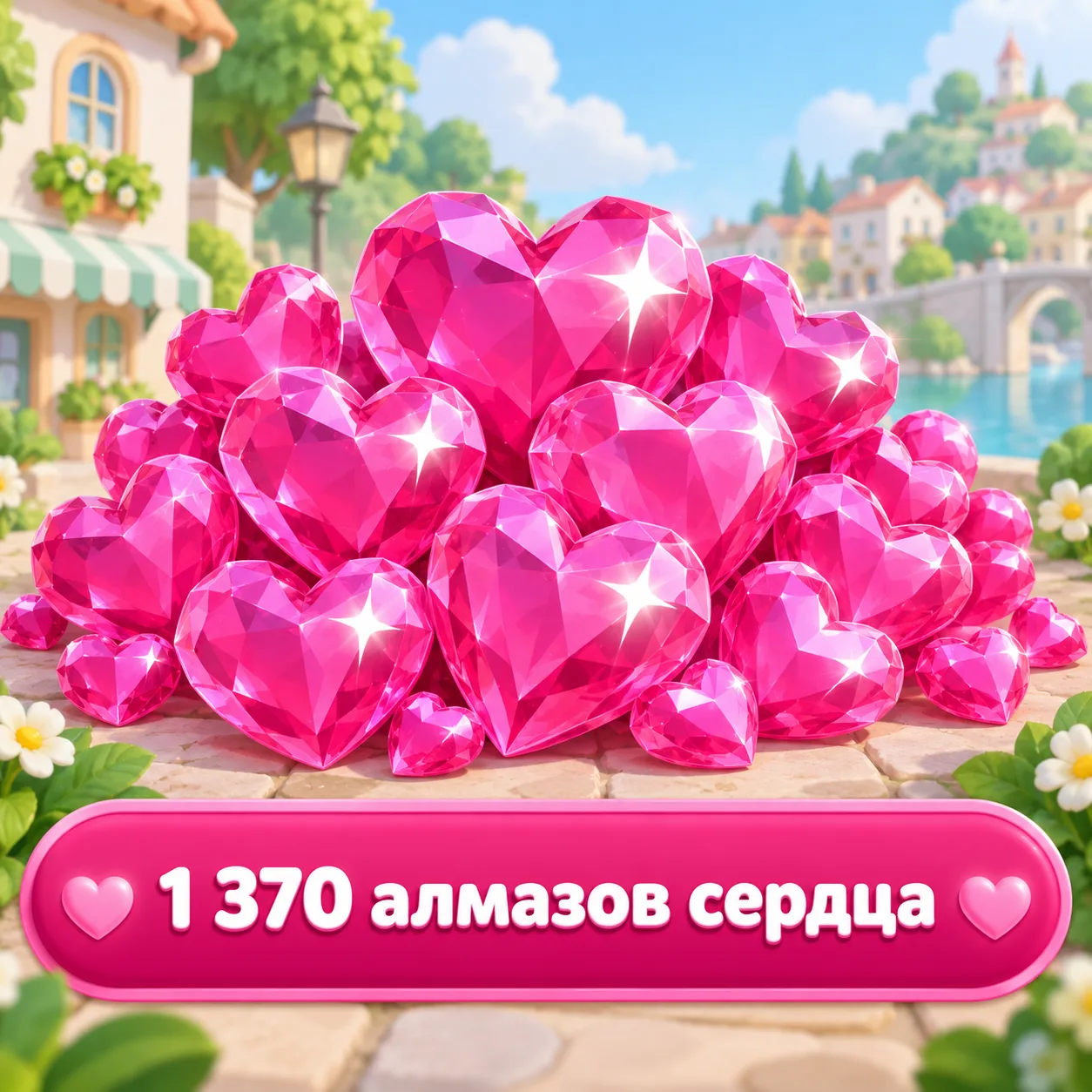 1 370 алмазов сердца