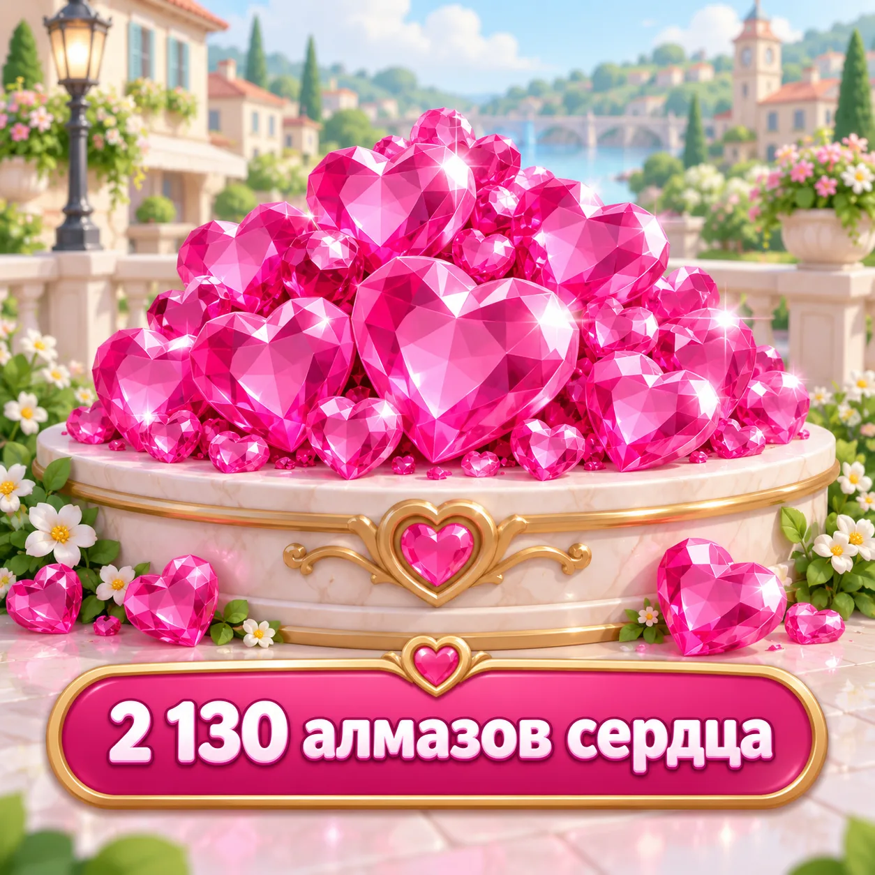 2 130 алмазов сердца