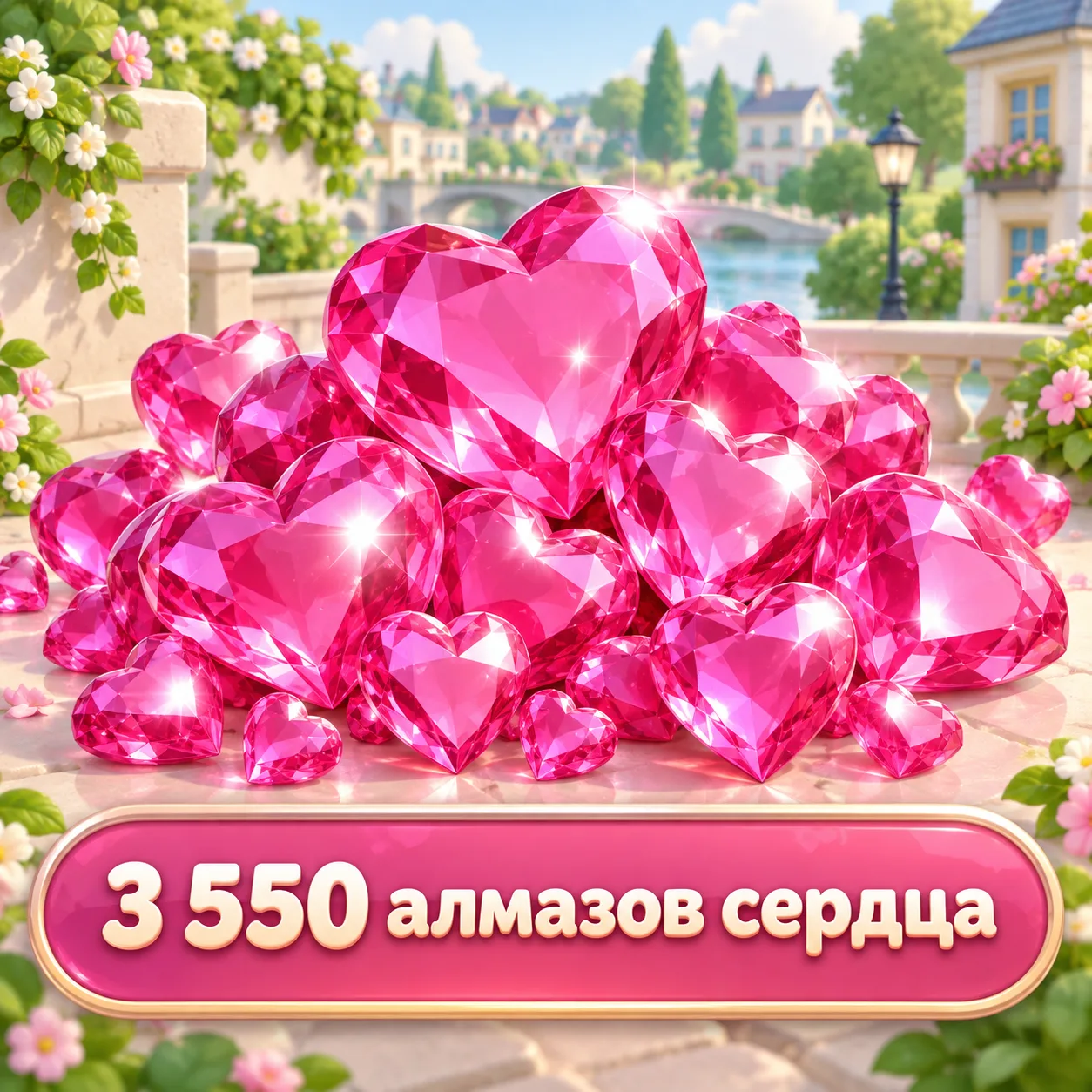 3 550 алмазов сердца