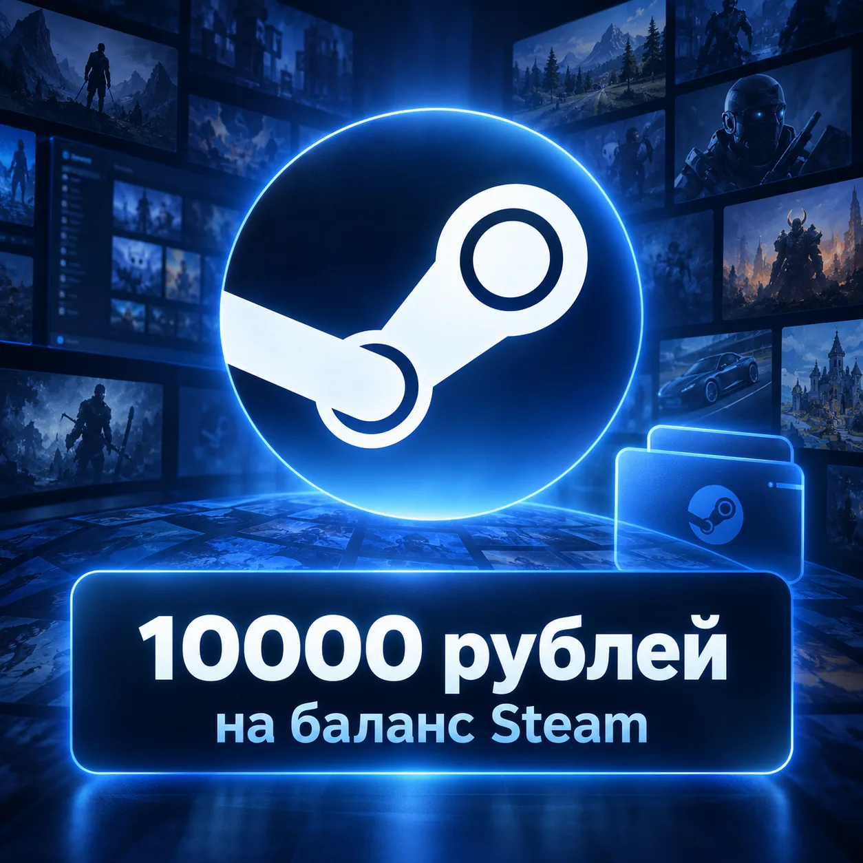 10000 рублей на баланс Steam