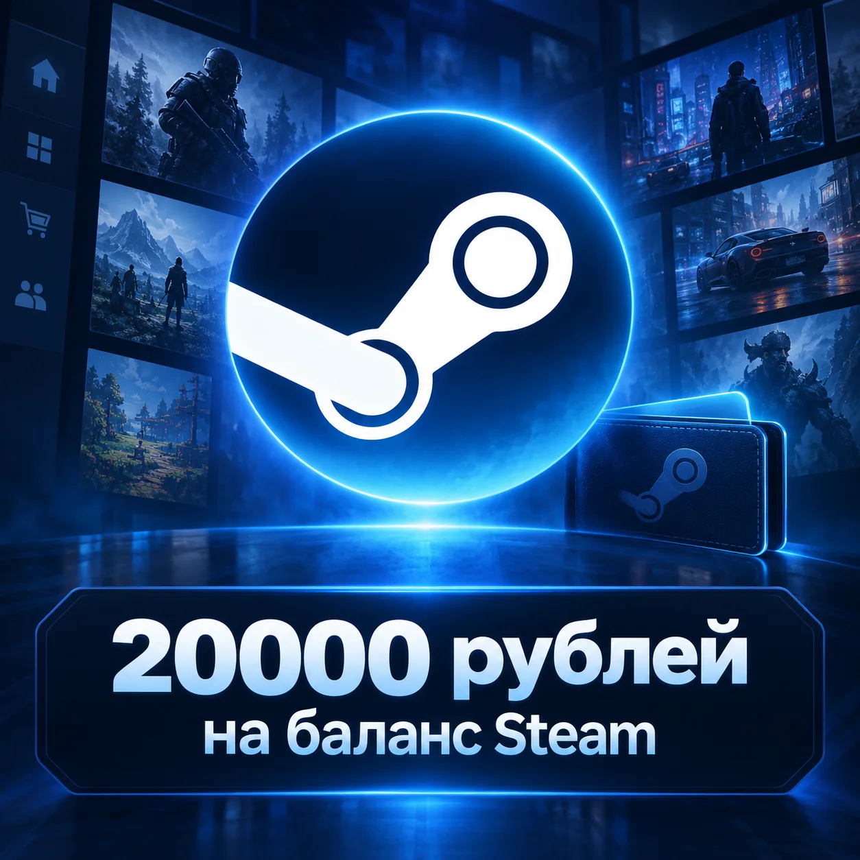 20000 рублей на баланс Steam