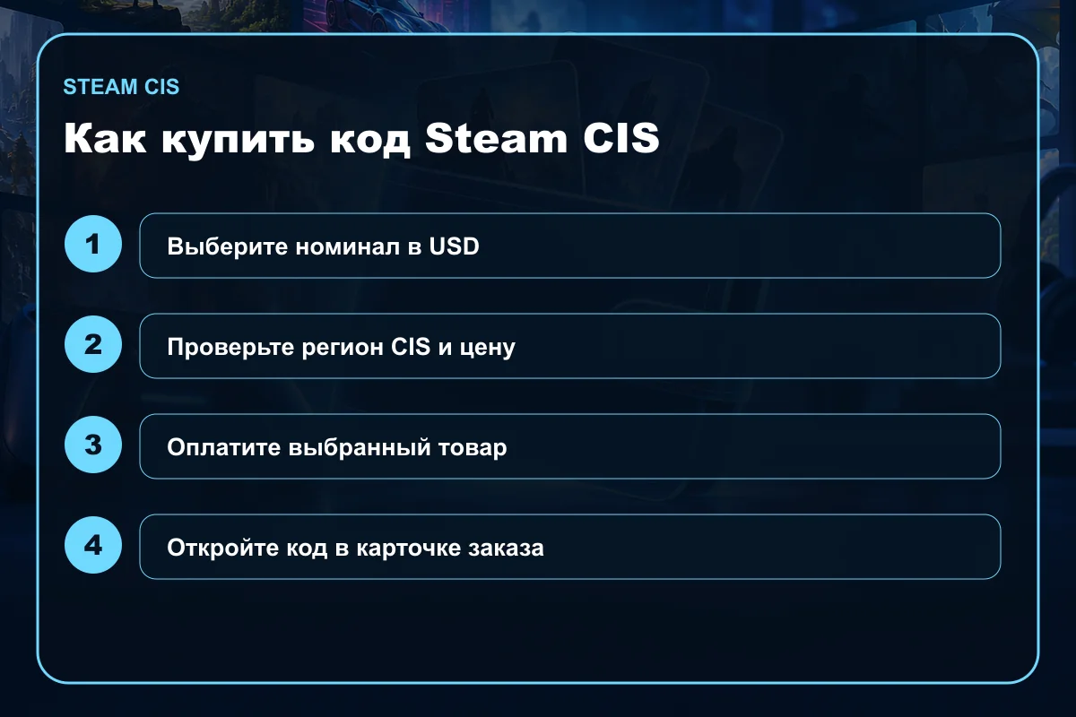 Как выбрать и купить код Steam CIS