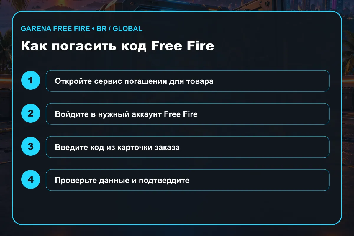 Инструкция по погашению кода Garena Free Fire