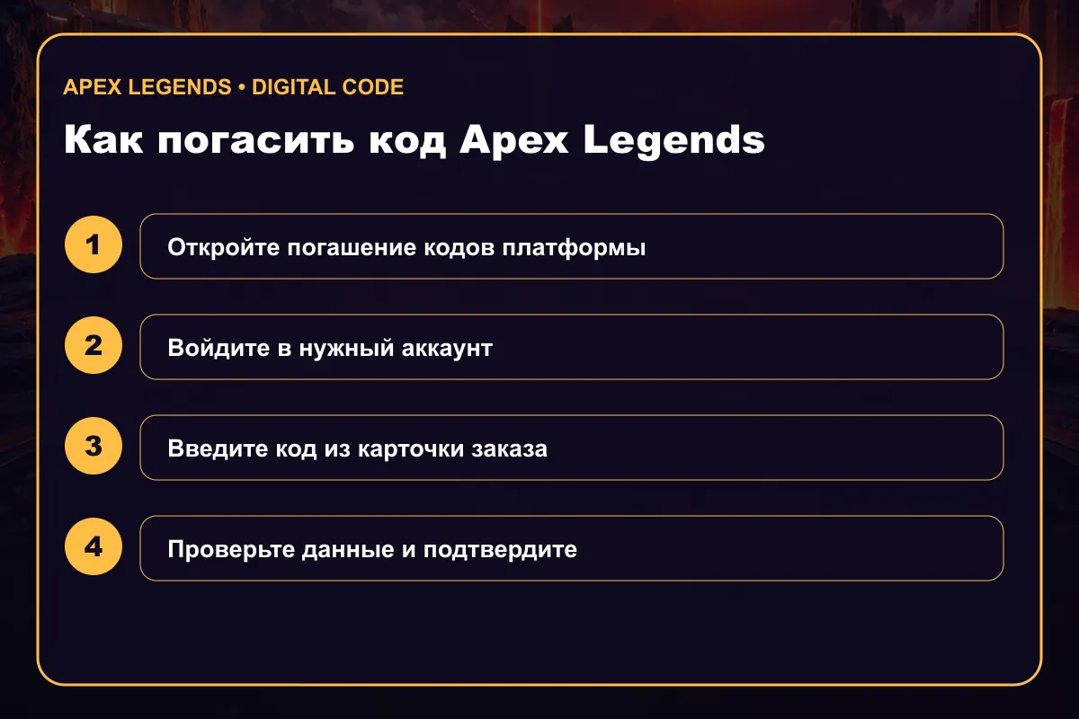 Инструкция по активации кода Apex Legends