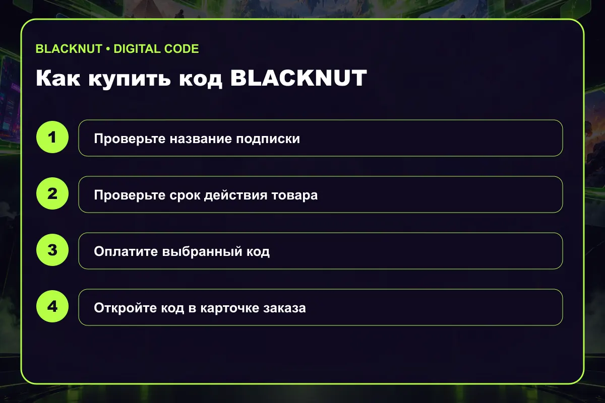 Как купить подписку Blacknut Blacknut Gift Card