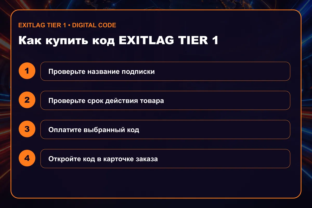 Как купить подписку ExitLag Tier 1 ExitLag Gift Card Tier 1