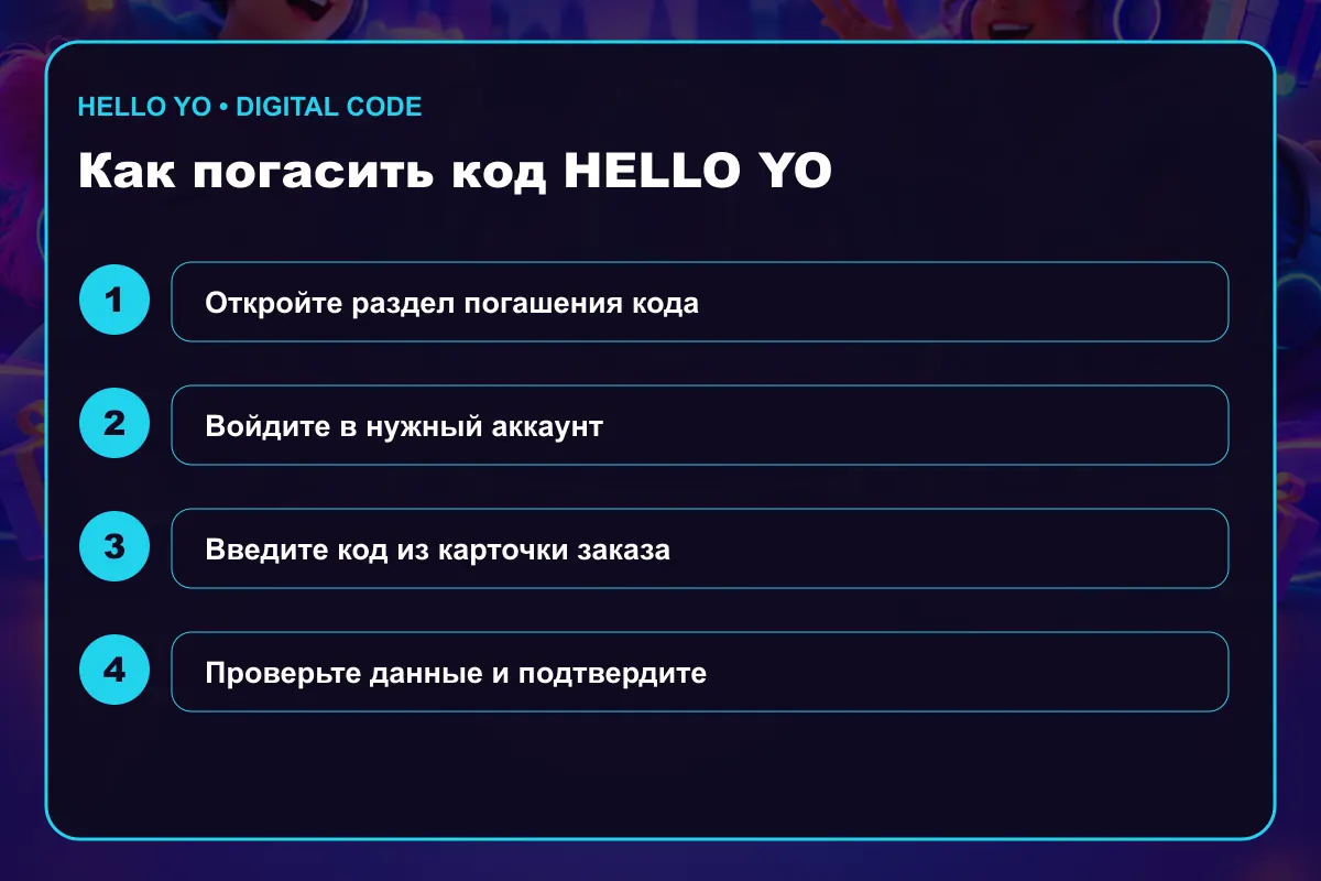 Инструкция по активации Hello Yo Gift Card