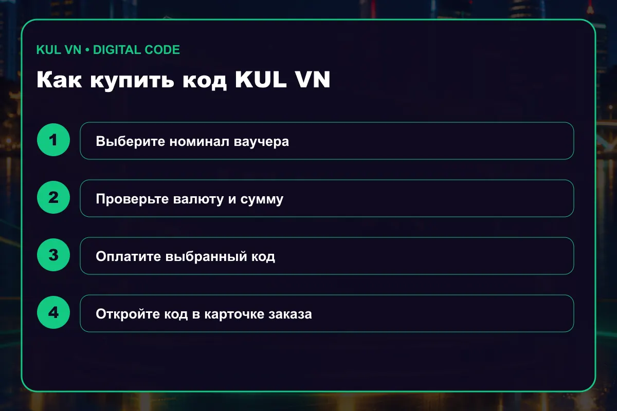 Как купить подарочную карту KUL (VN)