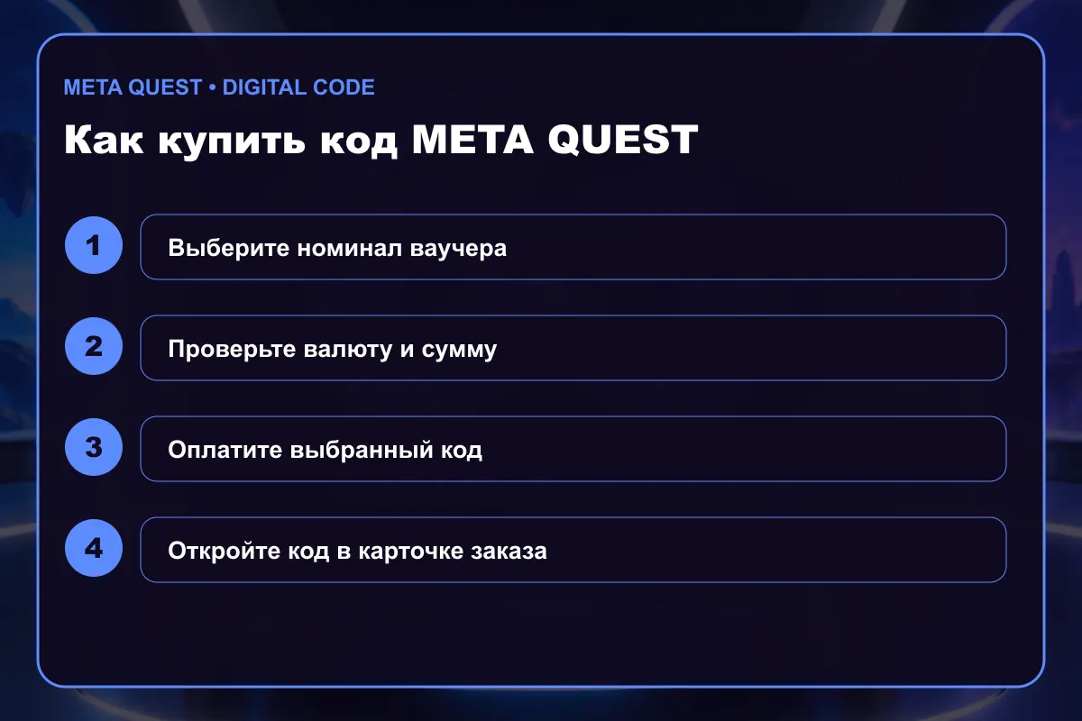 Как купить подарочную карту Meta Quest