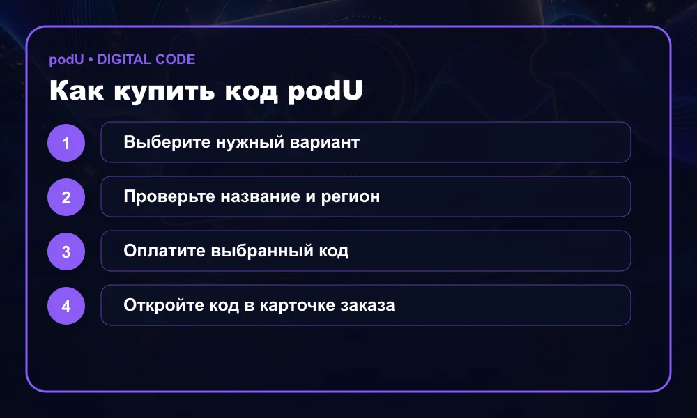 Как купить код podU