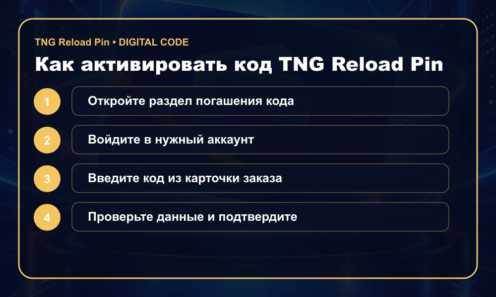 Инструкция по активации TNG Reload Pin (MY)