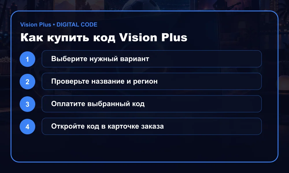 Как купить код Vision Plus (ID)