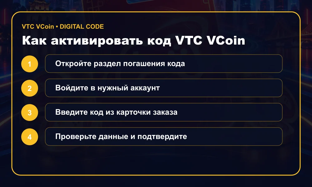Инструкция по активации VTC VCoin