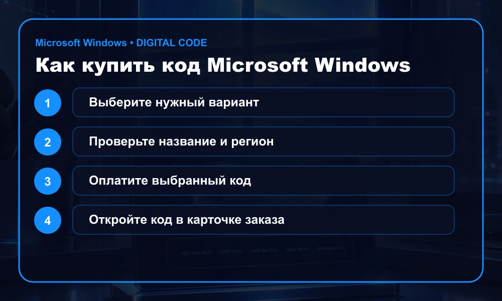Как купить код Microsoft Windows