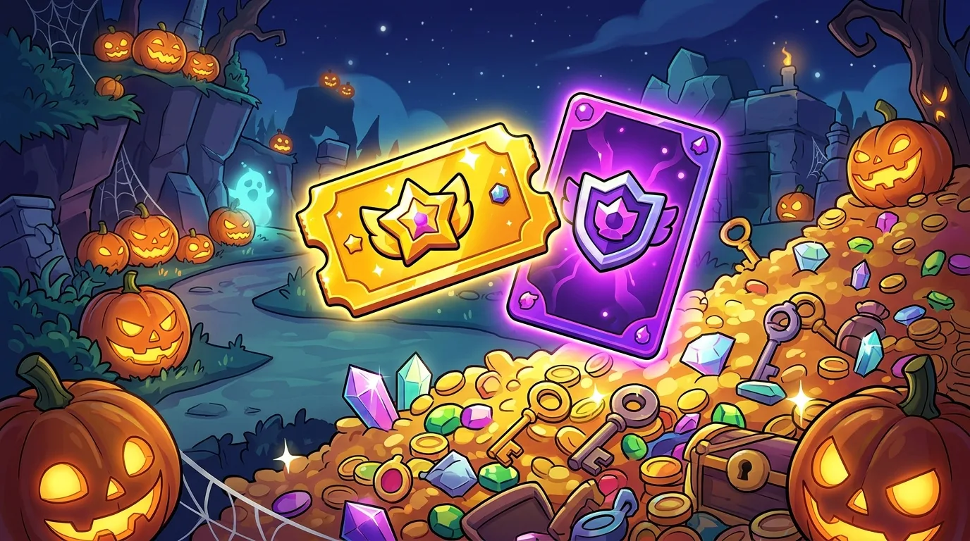 Brawl Pass и Pro Pass: пропуска над грудой монет, ключей и гемов