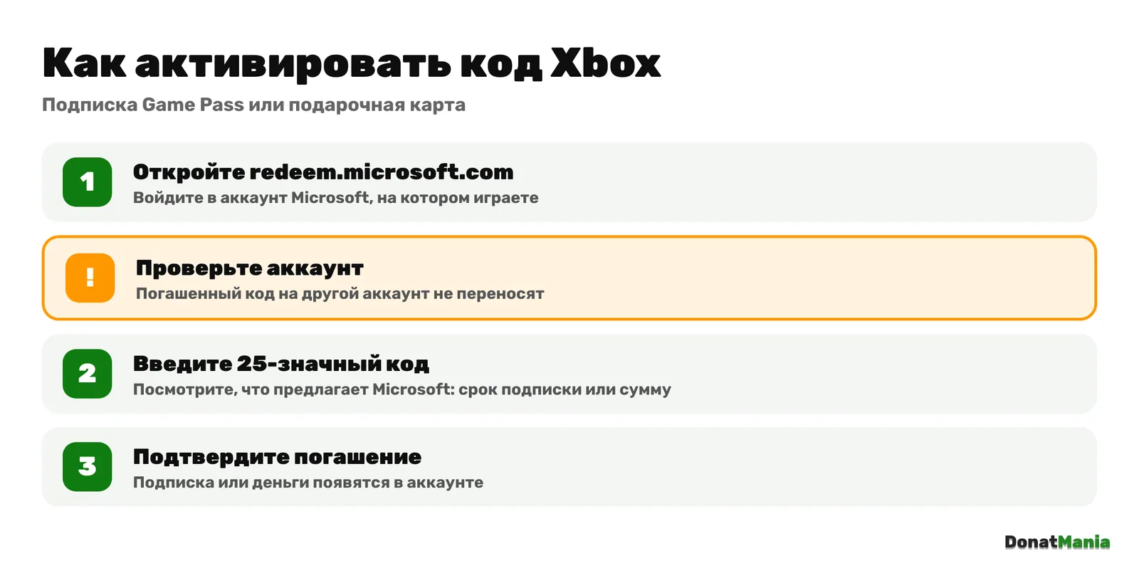 Как активировать код Xbox Game Pass: redeem.microsoft.com, вход в аккаунт, 25-значный код, подтверждение