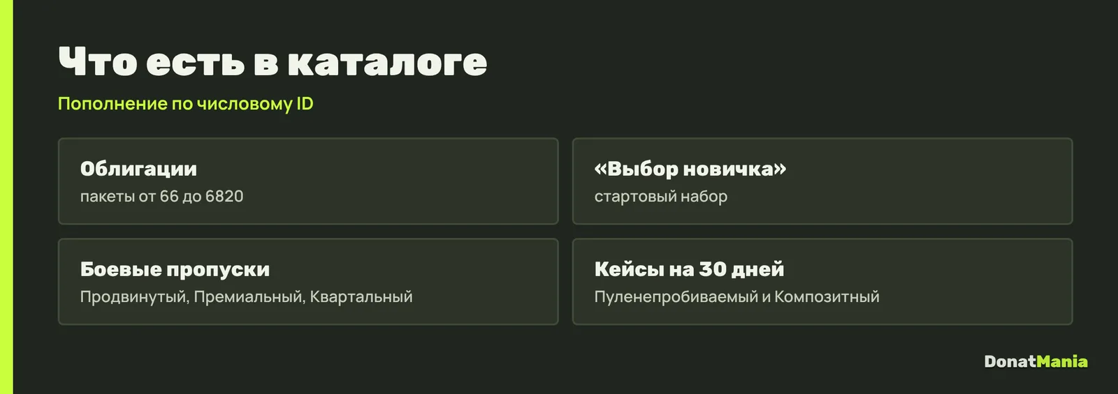 Что купить в Arena Breakout: облигации от 66 до 6820, Выбор новичка, Продвинутый, Премиальный и Квартальный пропуск, кейсы на 30 дней