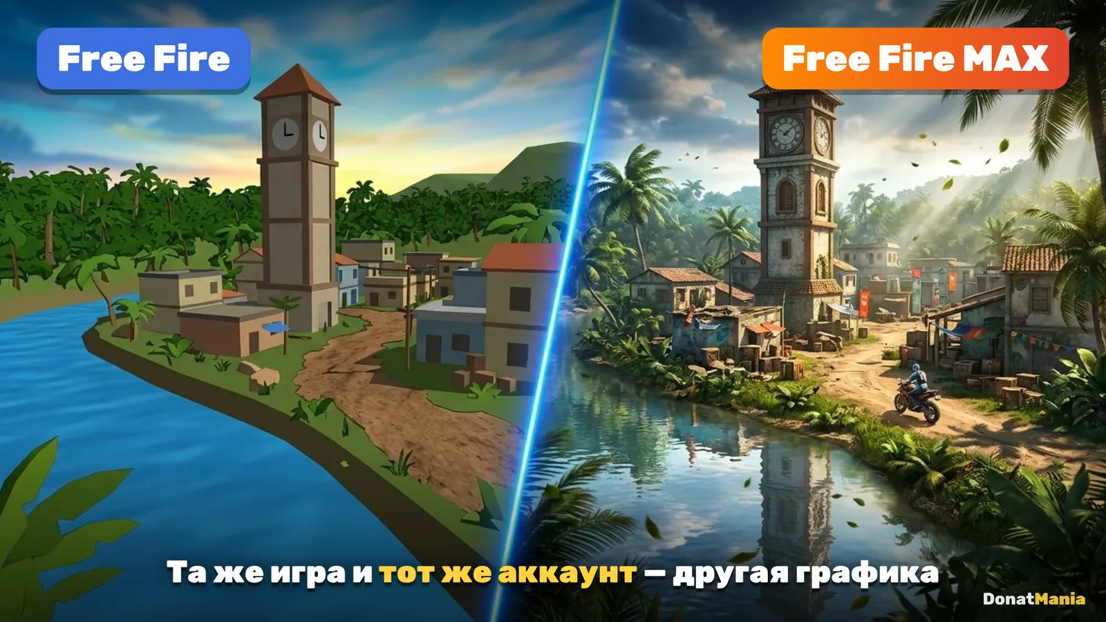 Free Fire и Free Fire MAX: одна карта в обычной и улучшенной графике