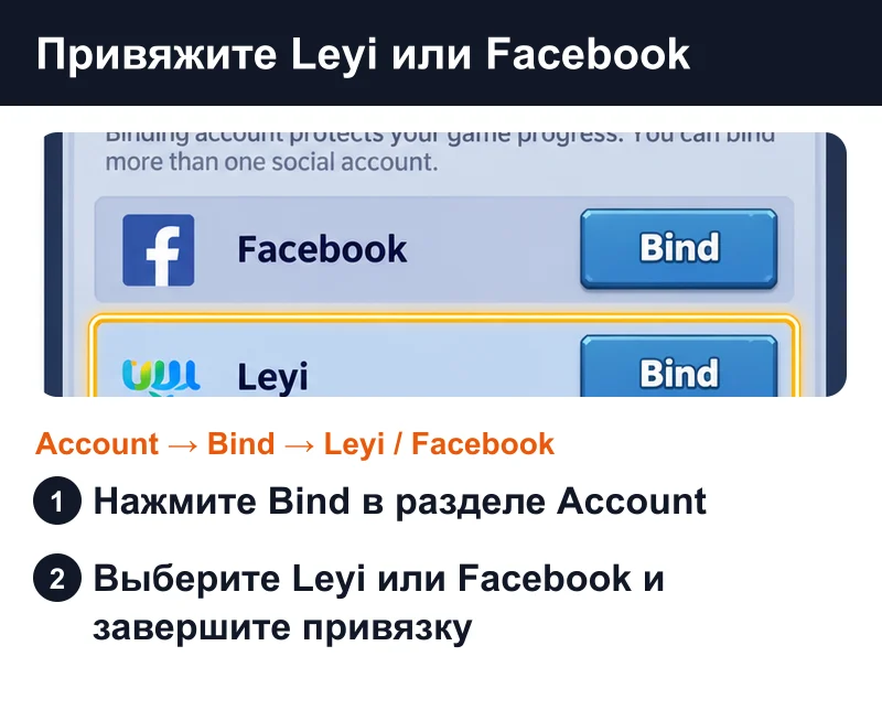 Как подготовить Kingdom Fall: привязать Leyi или Facebook